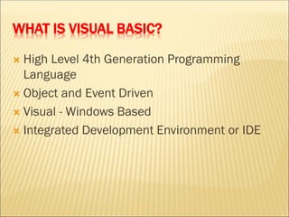 VISUAL PROGRAMMING | PDF | Operating Systems | Computer Software and ...