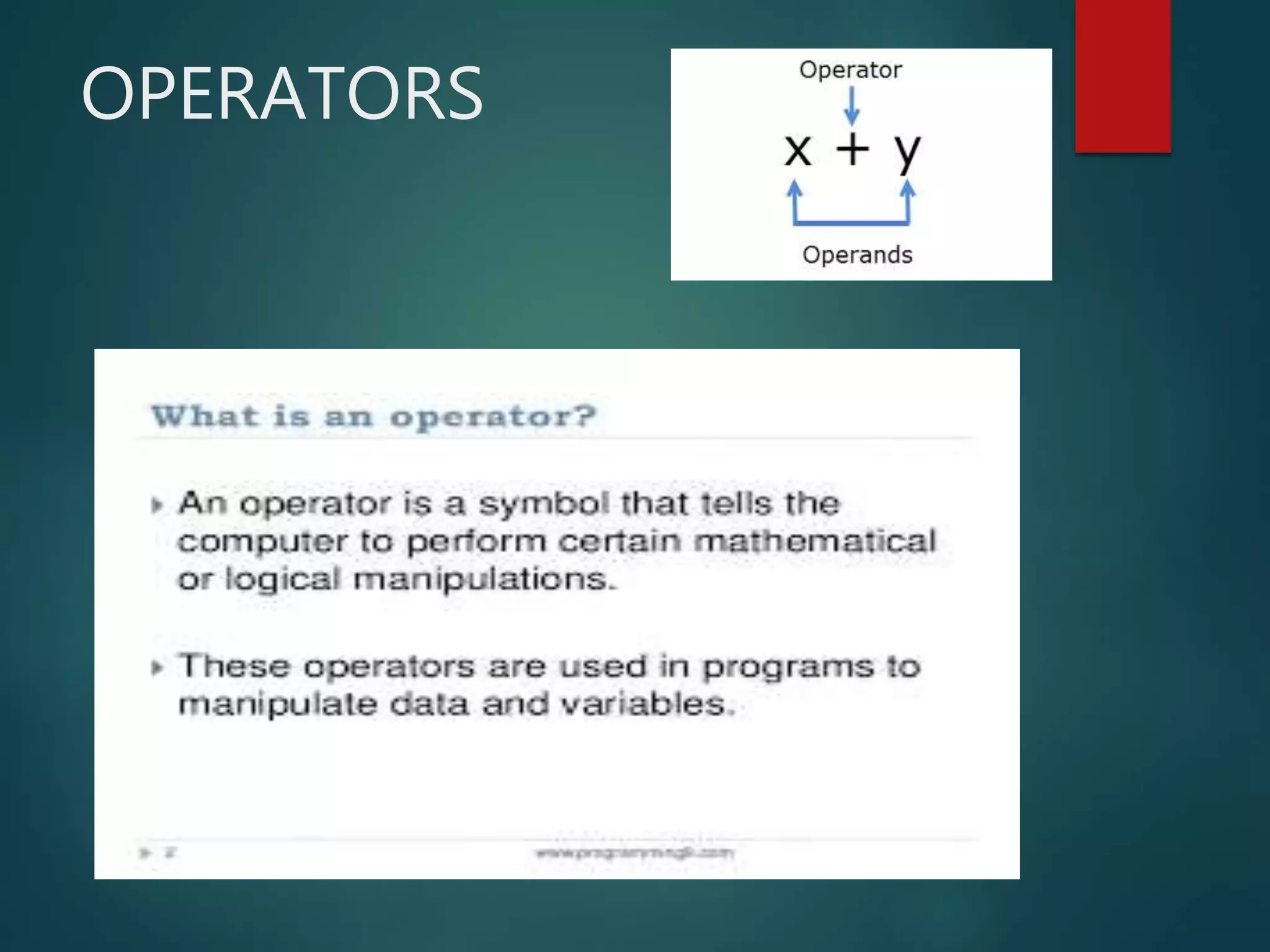 OPERATORS
 