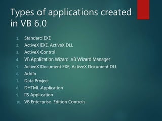 Introduction to Visual Basic 6.0 Fundamentals | PPTX