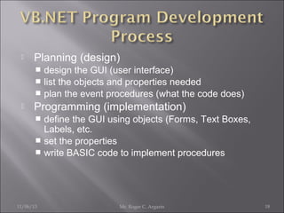Introduction to visual basic programming | PPT