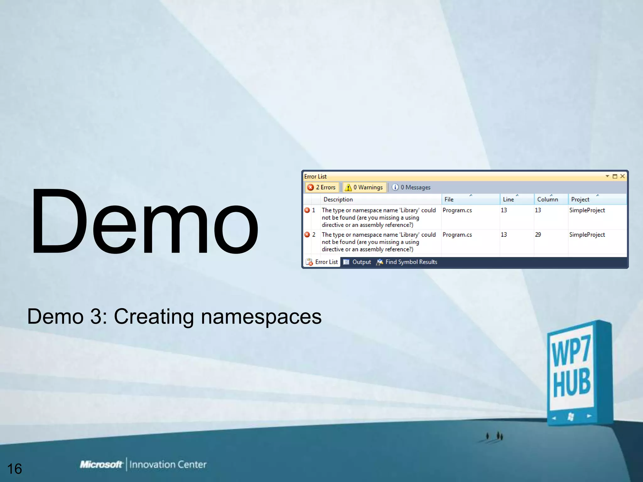 Demo 3: Creating namespacesDemo16