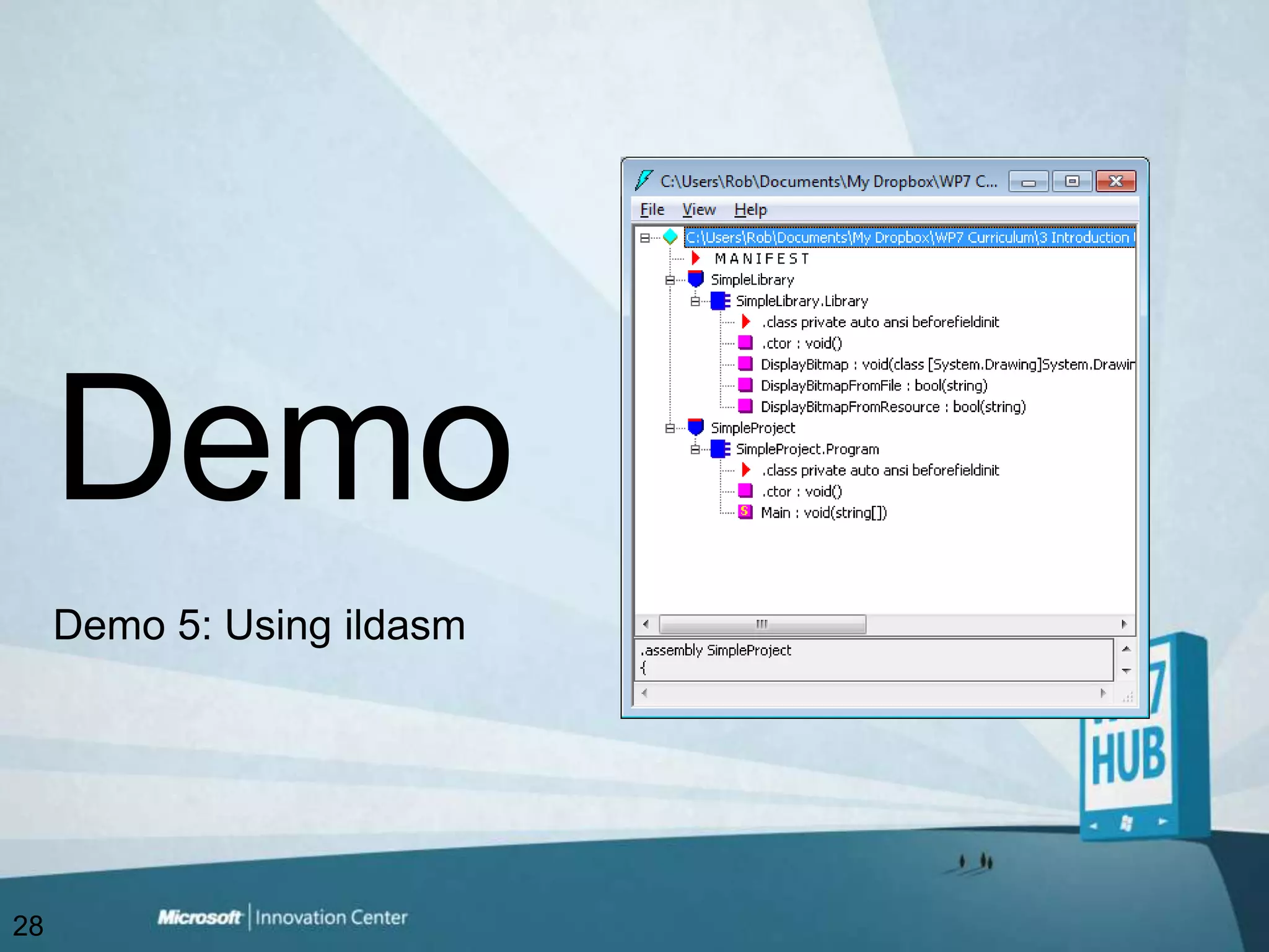Demo 5: Using ildasmDemo28