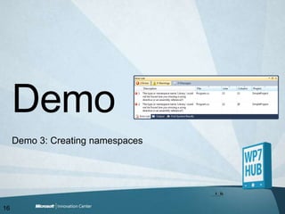 Demo 3: Creating namespacesDemo16