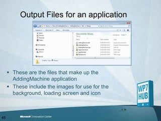 Output Files for an applicationThese are the files that make up the AddingMachine applicationThese include the images for use for the background, loading screen and icon 45