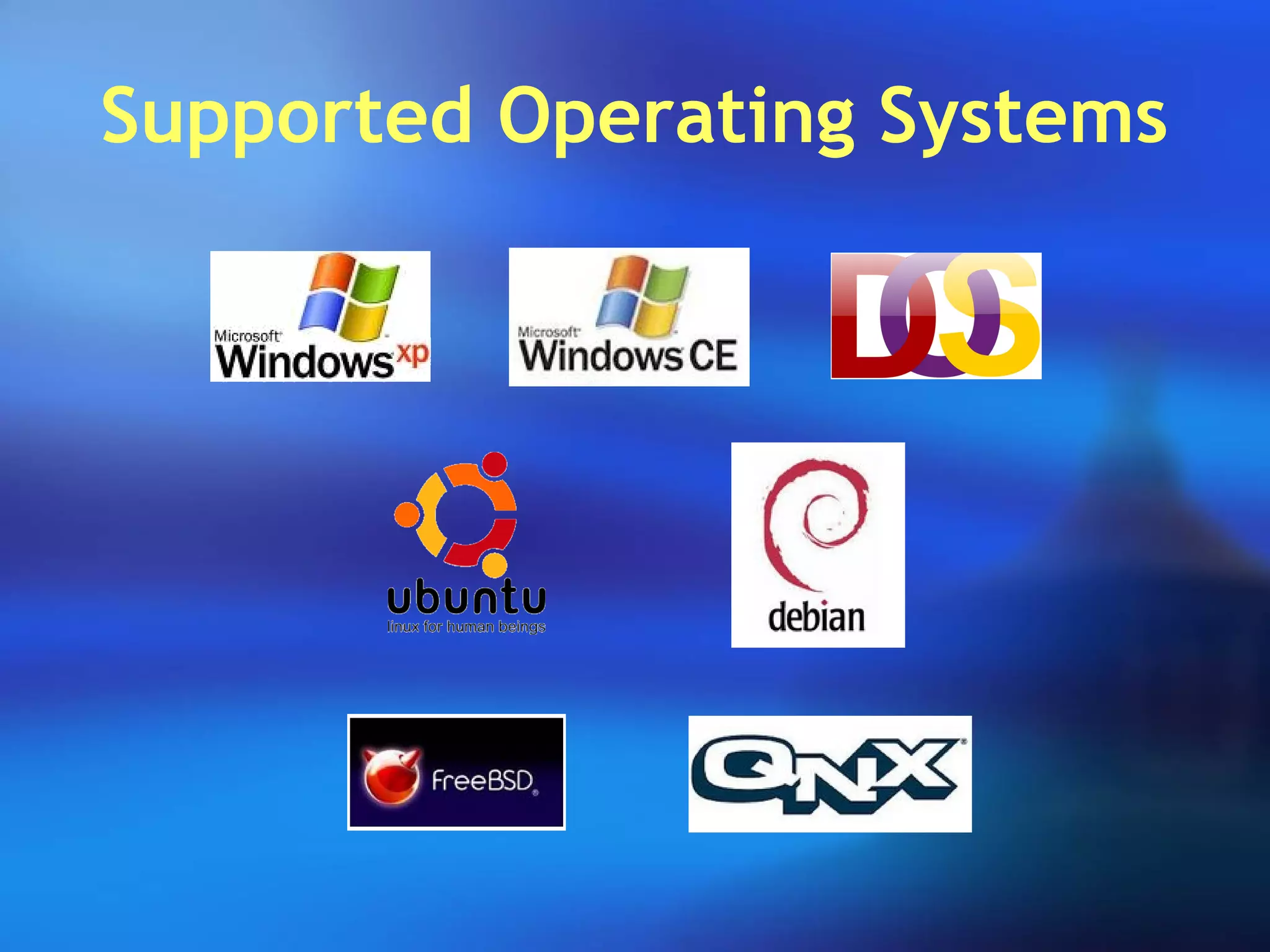 Supported Operating Systems
 