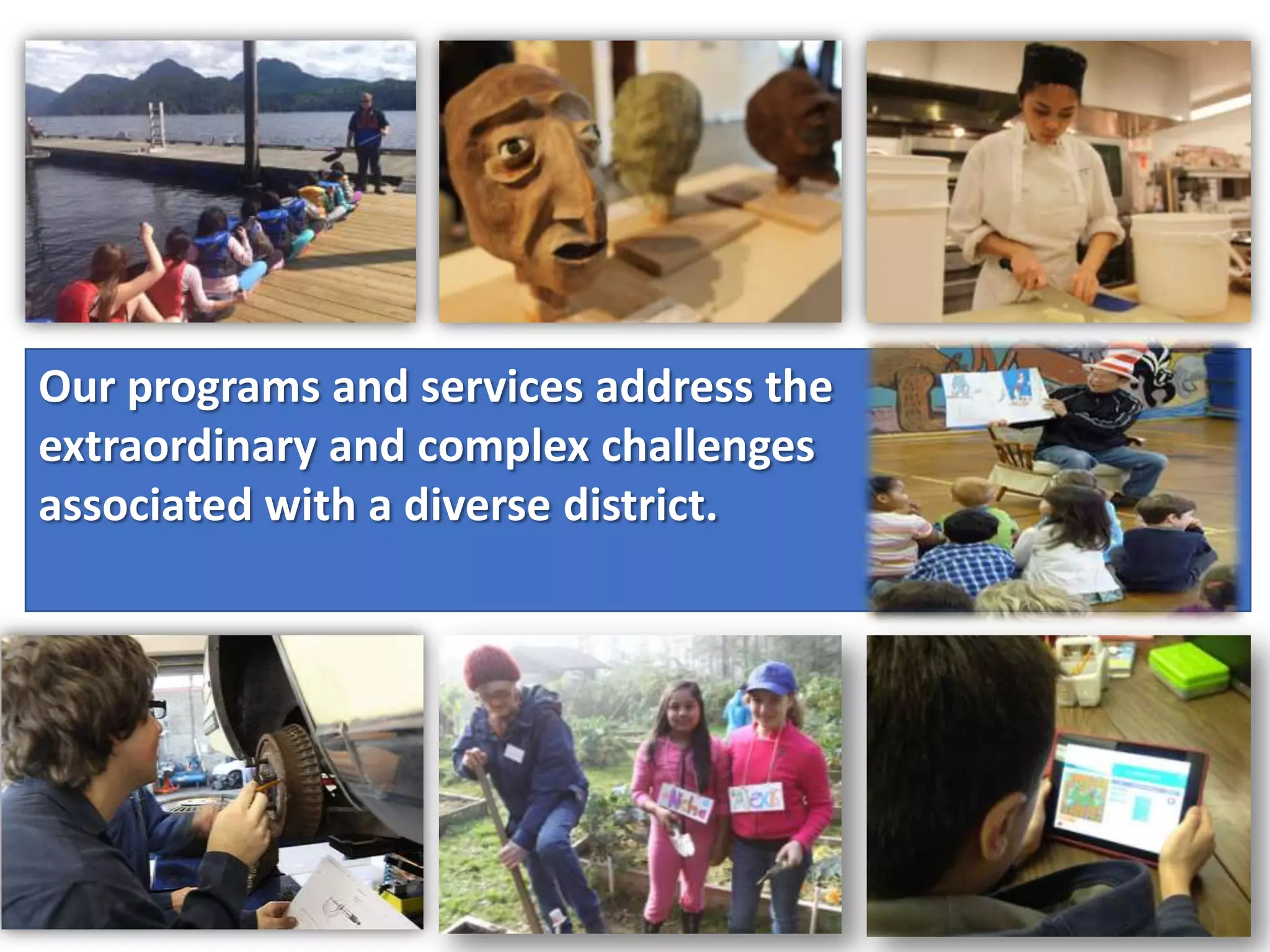 Our programs and services address the
extraordinary and complex challenges
associated with a diverse district.
 