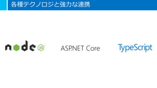 各種テクノロジと強力な連携
ASP.NET Core
 