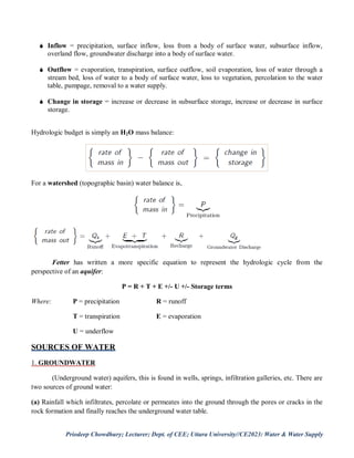 Introduction to water supply | PDF
