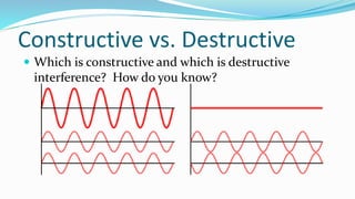 Constructive vs. Destructive
 Which is constructive and which is destructive
interference? How do you know?
 