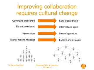 Improving collaboration requires cultural change 