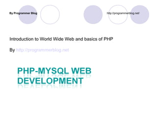 Introduction to web and php mysql | PPT