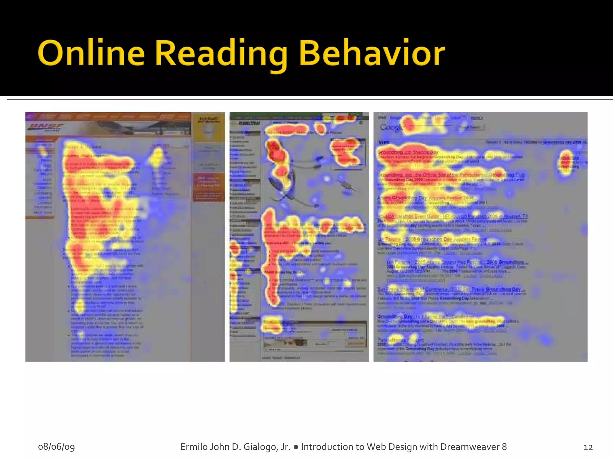 08/06/09 Ermilo John D. Gialogo, Jr. ● Introduction to Web Design with Dreamweaver 8 