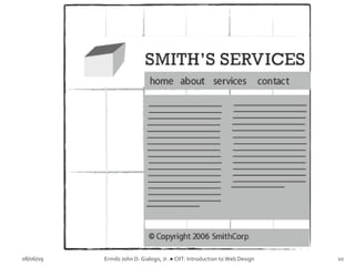 08/06/09 Ermilo John D. Gialogo, Jr. ● CIIT: Introduction to Web Design 