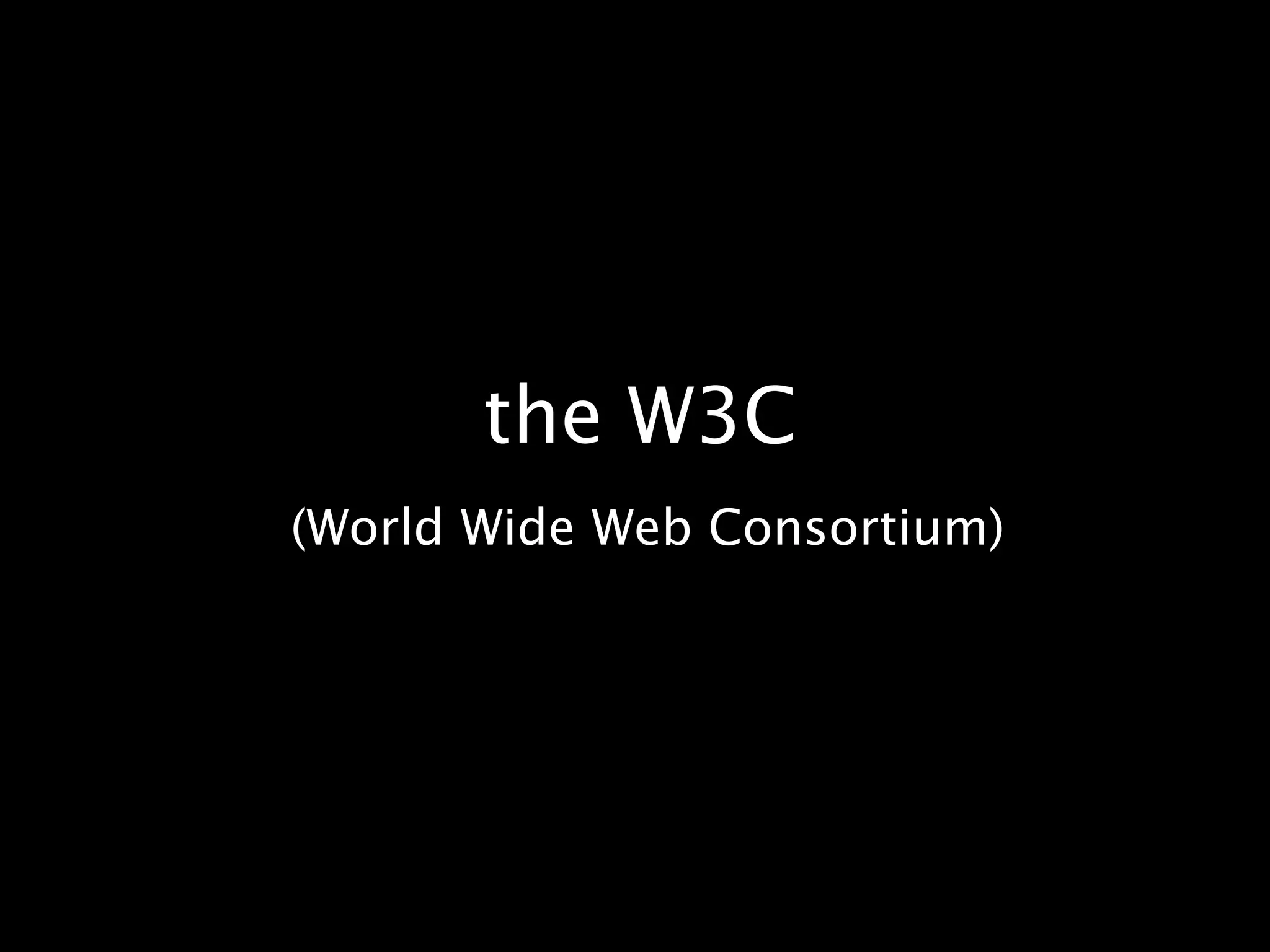 the W3C(World Wide Web Consortium)