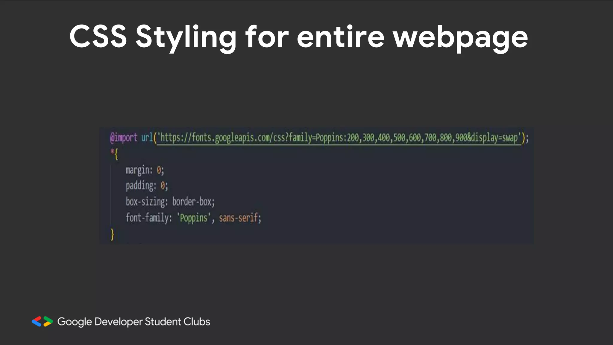 CSS Styling for entire webpage
 