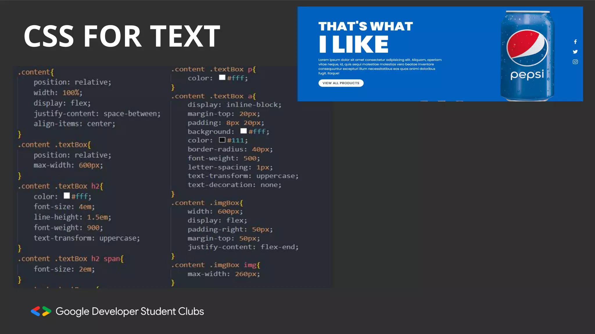 CSS FOR TEXT
 