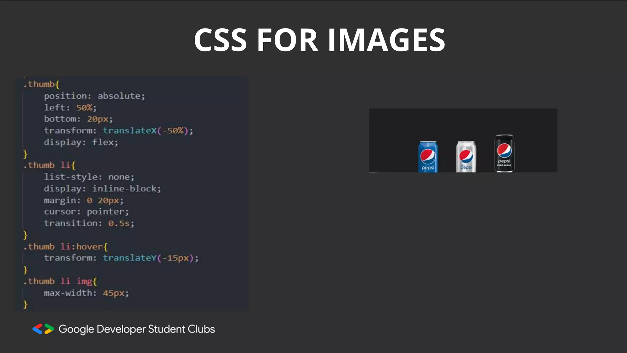 CSS FOR IMAGES
 