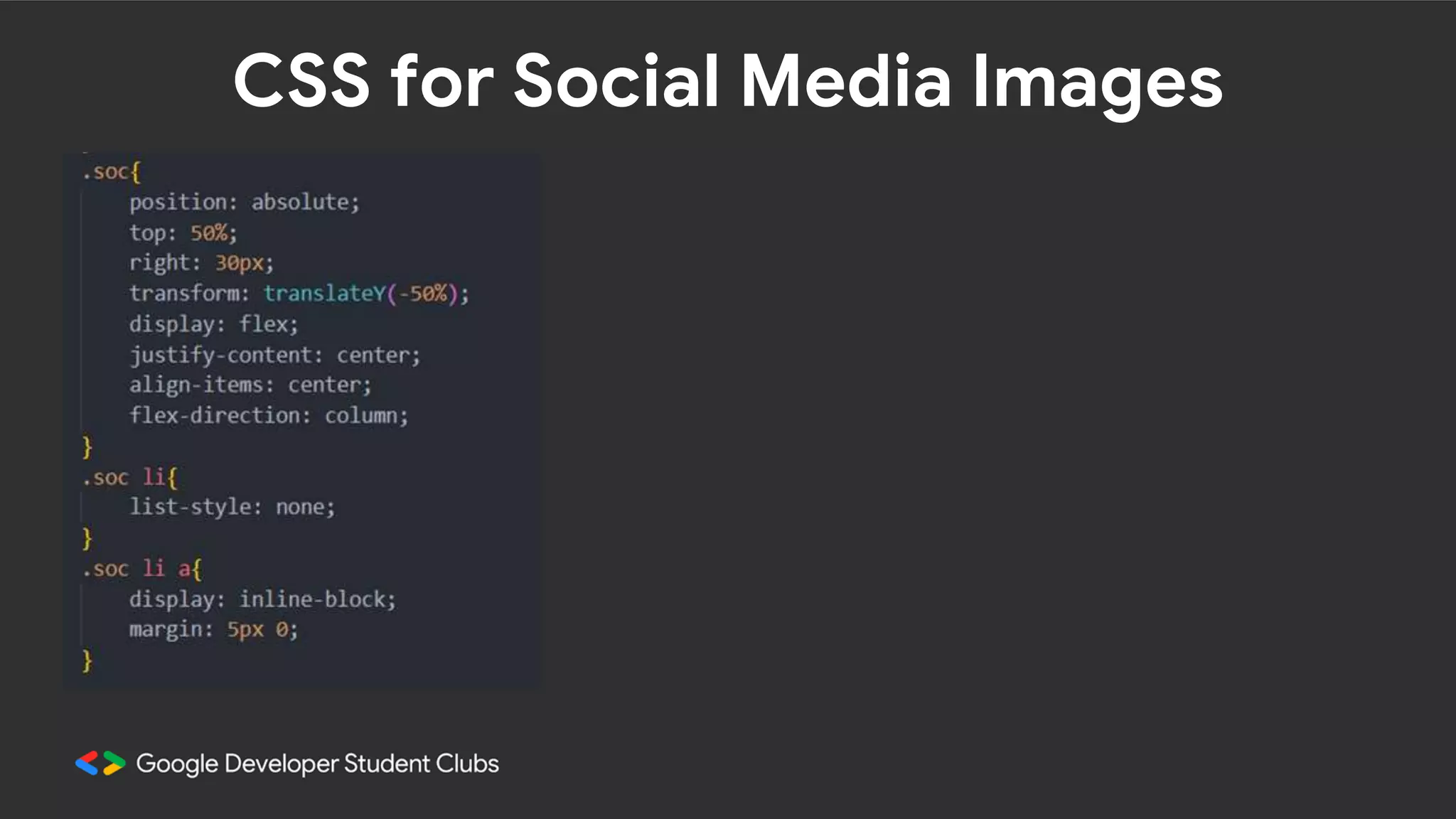 CSS for Social Media Images
 