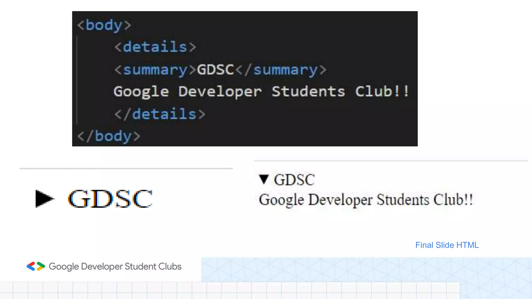 Final Slide HTML
 