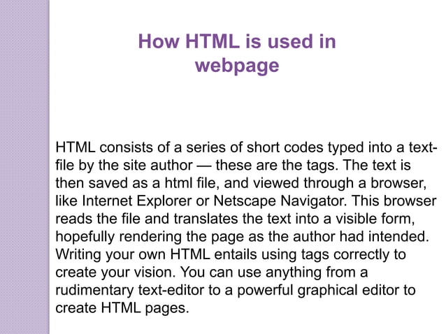 Introduction To Web Page PPT