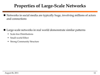 Networks and Representation<br />Social Network:  A social structure made of nodes (individuals or organizations) and edge...