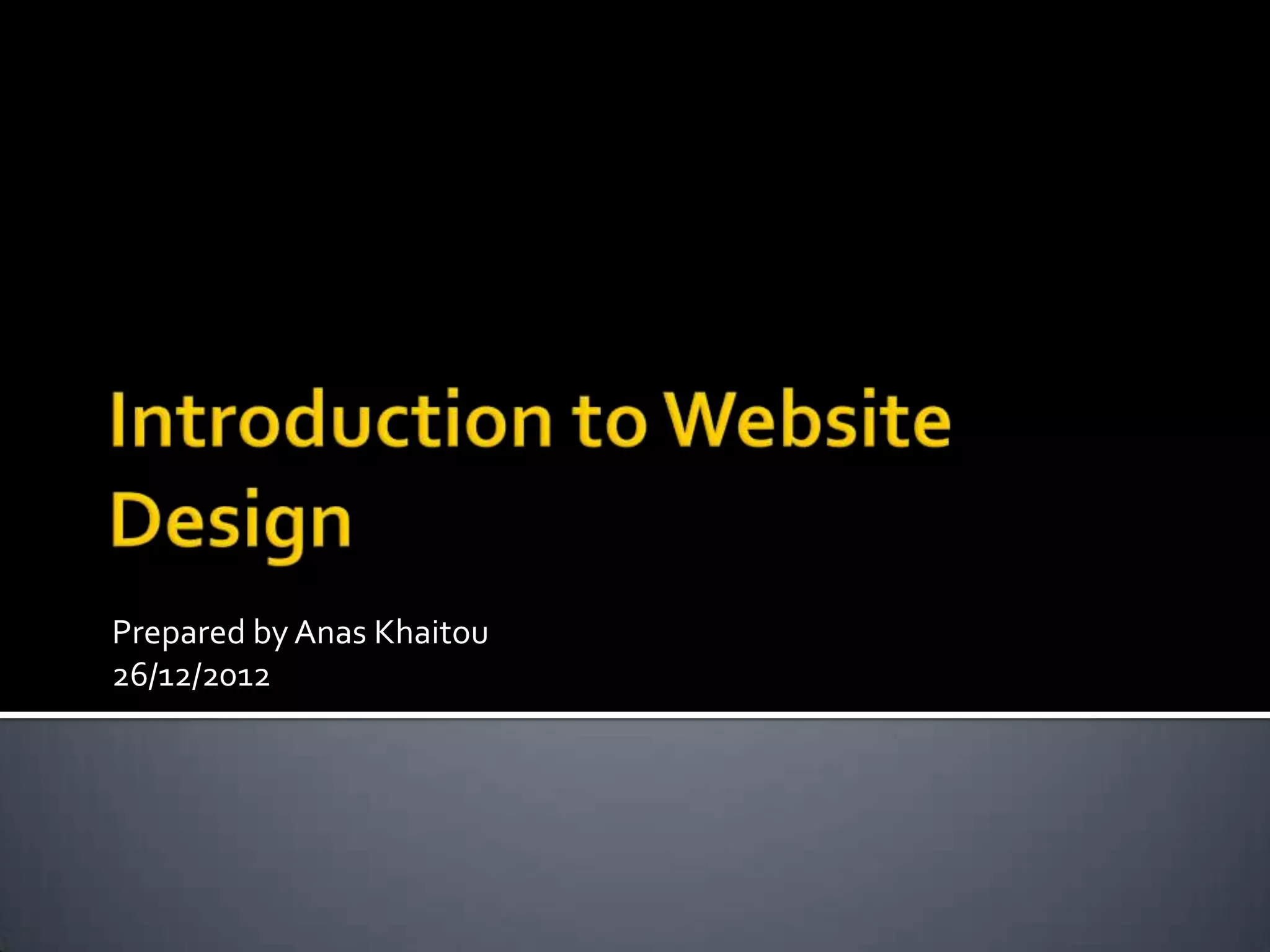 Prepared by Anas Khaitou
26/12/2012
 