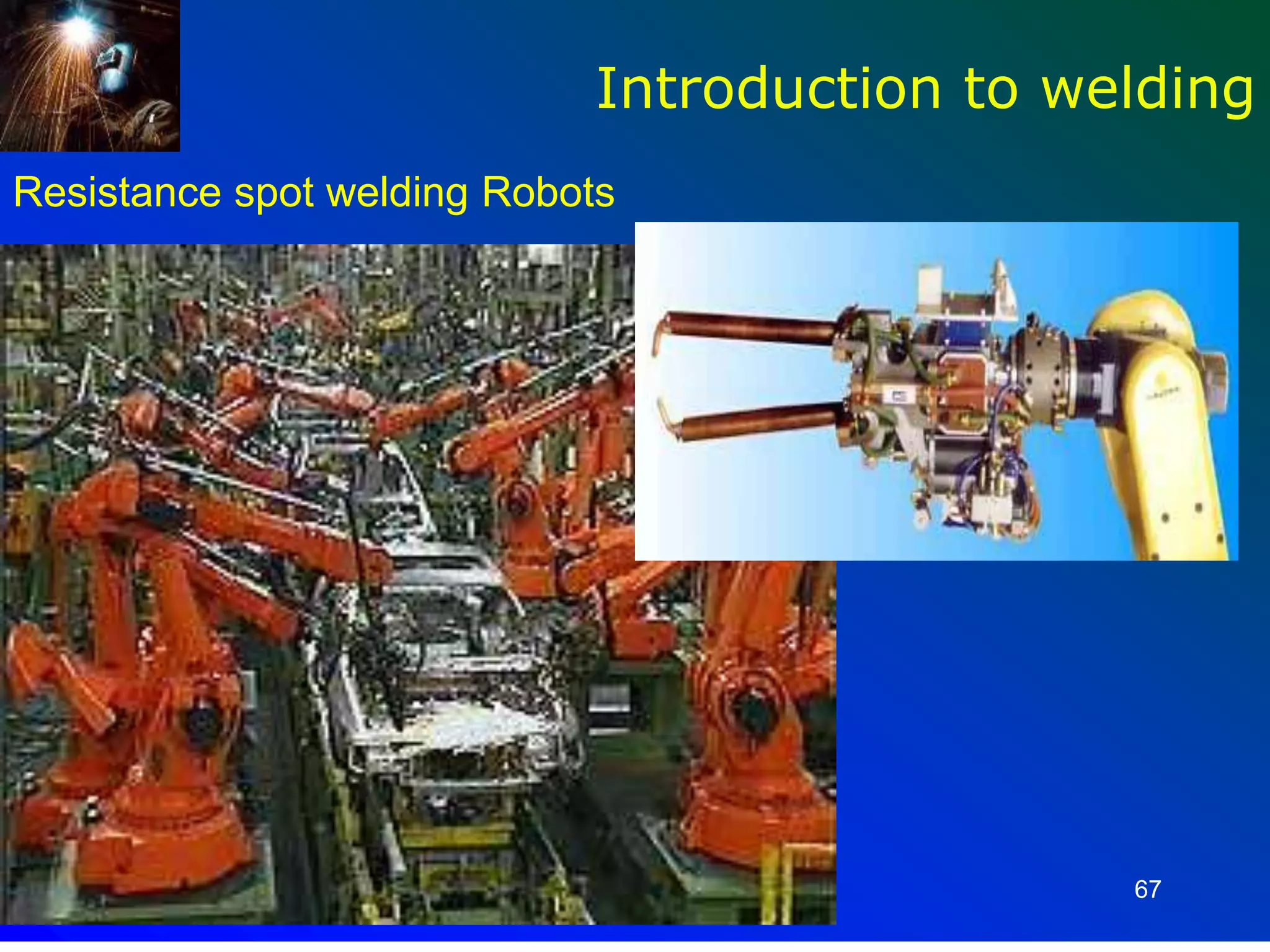 67
Introduction to welding
Resistance spot welding Robots
 