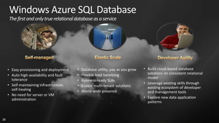 Windows Azure SQL Database




28
 