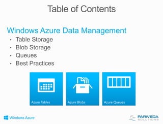 Windows Azure Data Management

 