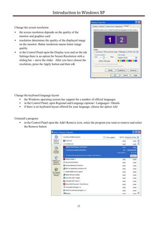Introduction to windows xp | PDF