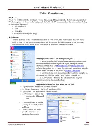 Introduction to windows xp | PDF