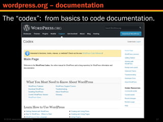 © 2016 www.lumostech.training
The “codex”: from basics to code documentation.
87
wordpress.org – documentation
 