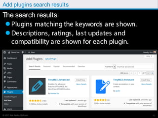 © 2017 Rick Radko, r3df.com
Add plugins search results
The search results:
Plugins matching the keywords are shown.
Desc...