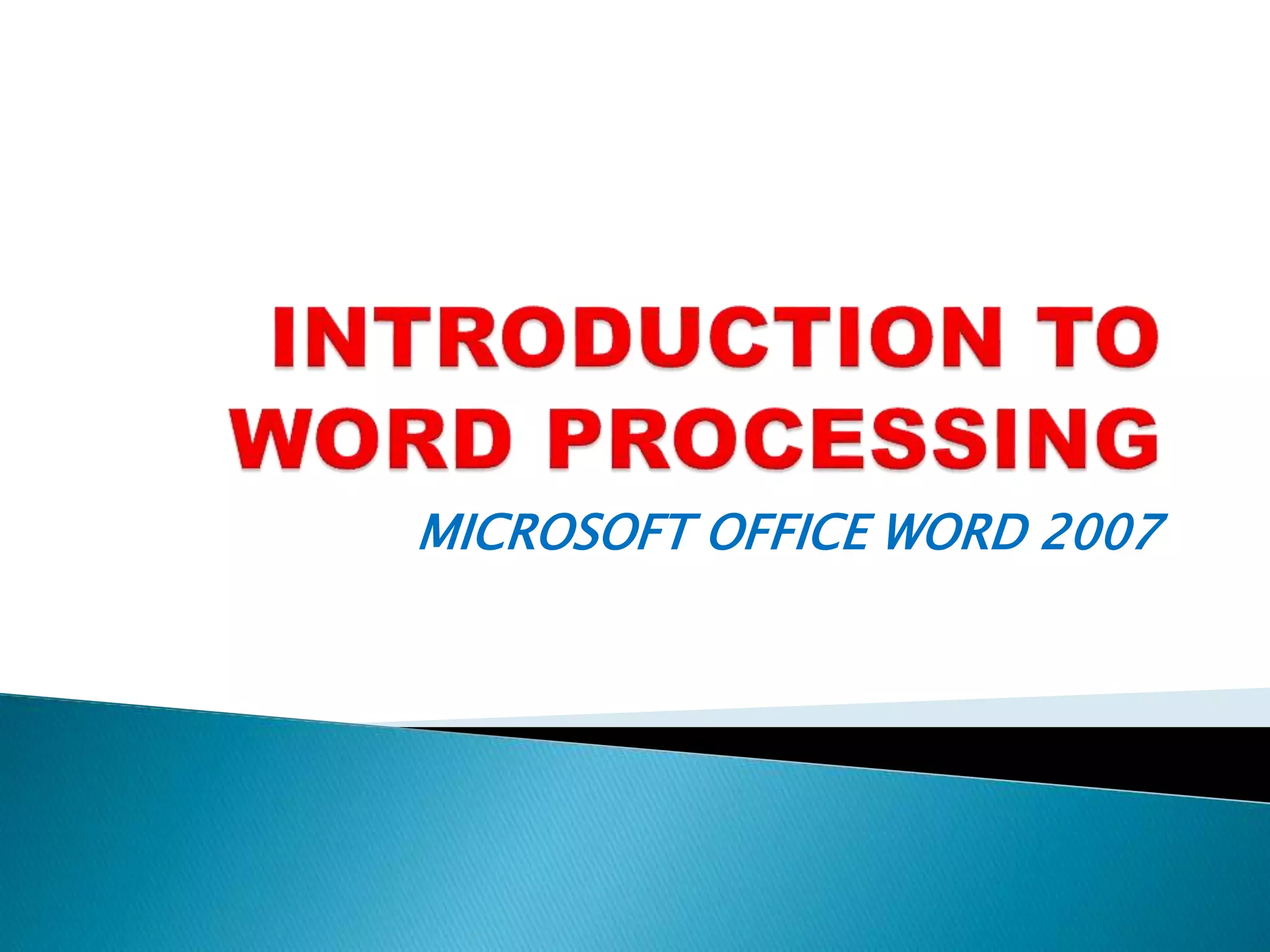 Introduction to word processing | PPT