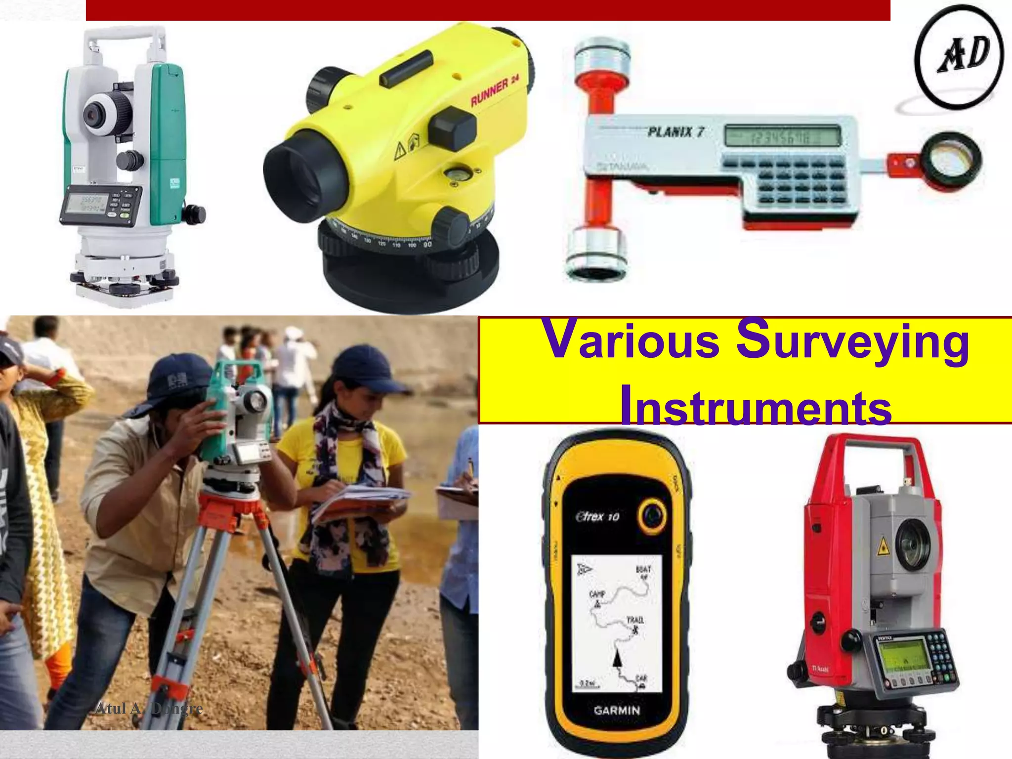 Saturday, 26 January 2019
11
Various Surveying
Instruments
Atul A. Dongre
 