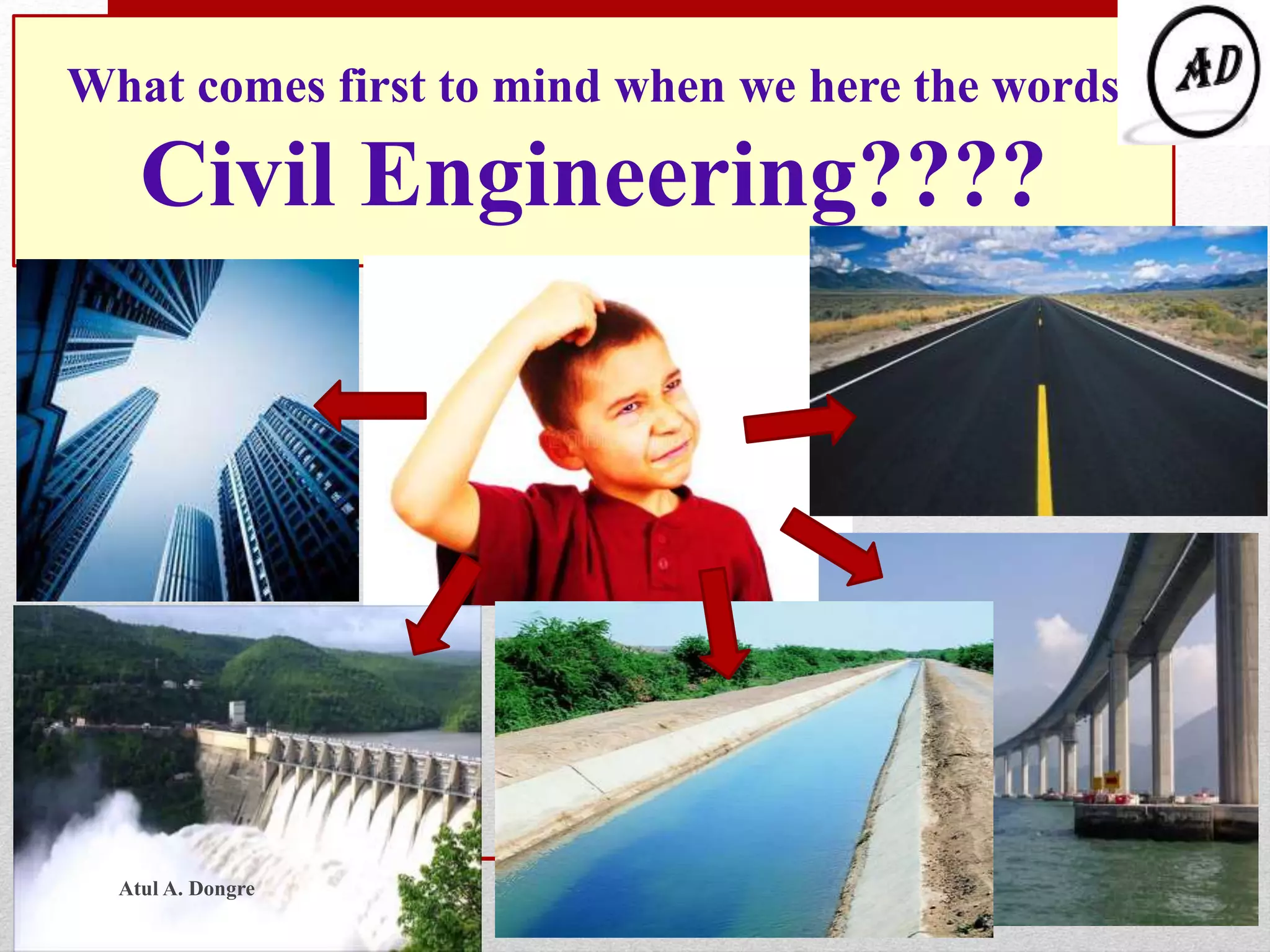 Saturday, 26 January 2019
3
What comes first to mind when we here the words
Civil Engineering????
Atul A. Dongre
 