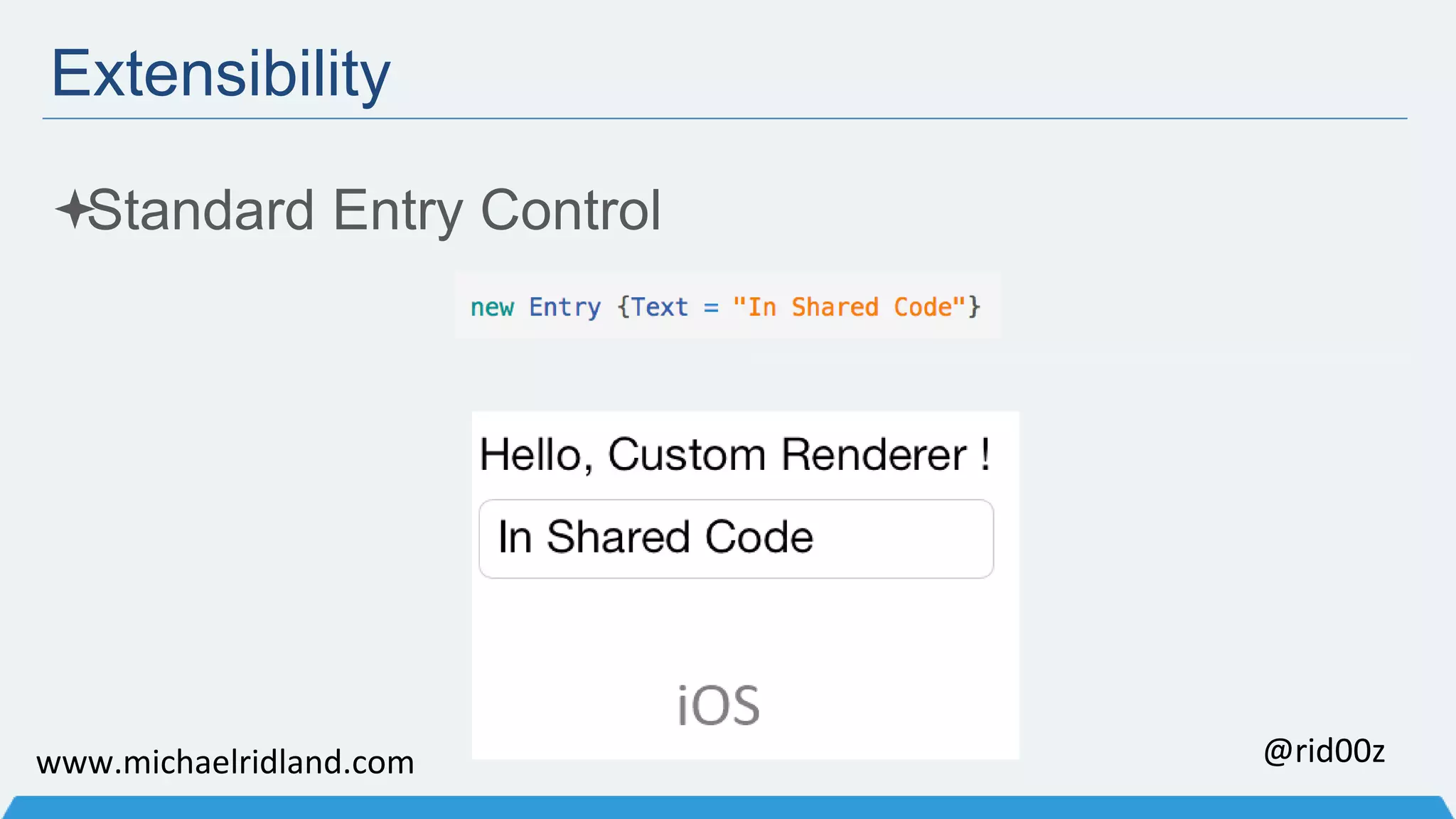 Extensibility Standard Entry Control www.michaelridland.com @rid00z 
