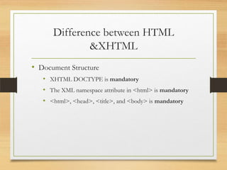 Introduction to xhtml | PPTX