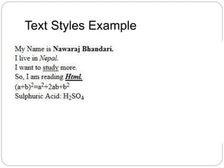 Text Styles Example
 
