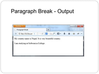 Paragraph Break - Output
 