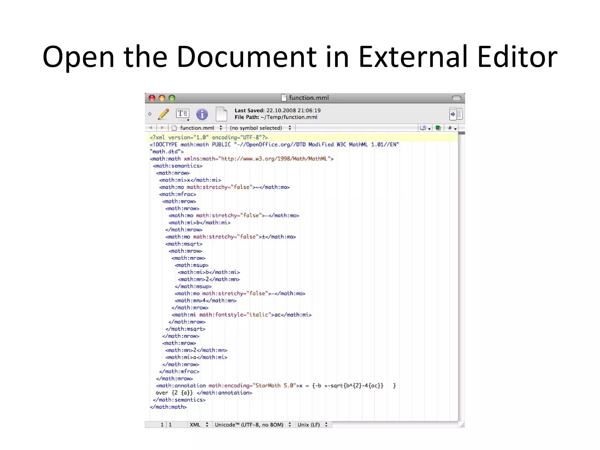 Open the Document in External Editor 
