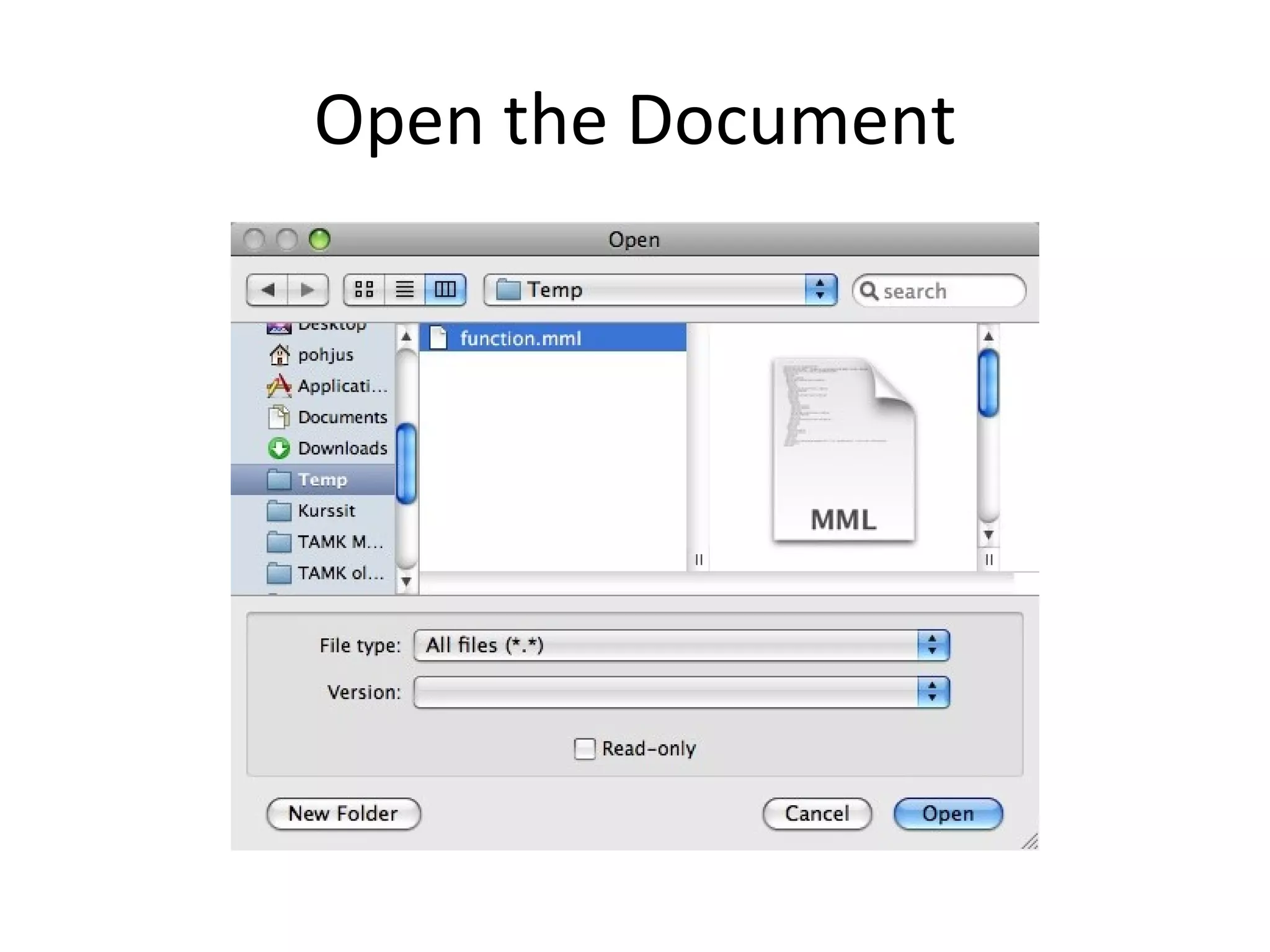 Open the Document 