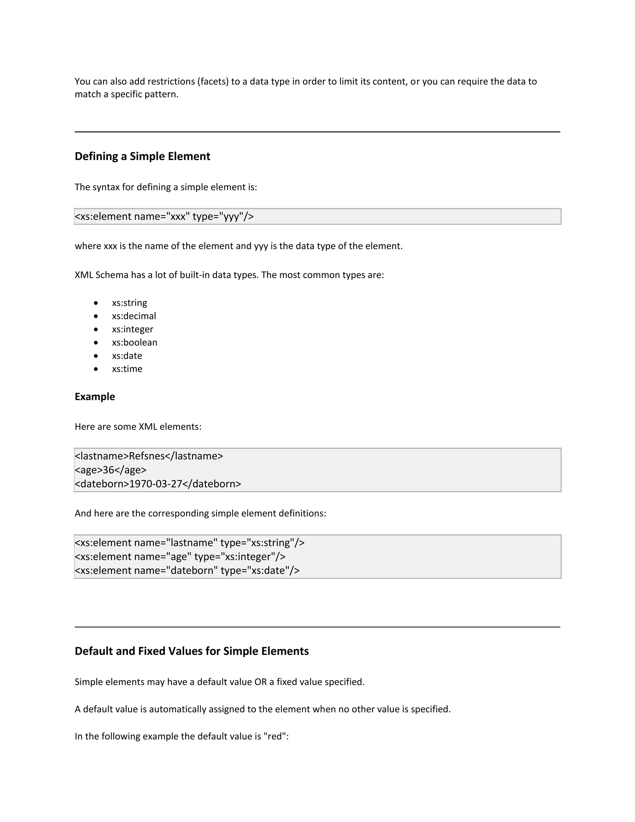 Introduction to xml schema | DOCX