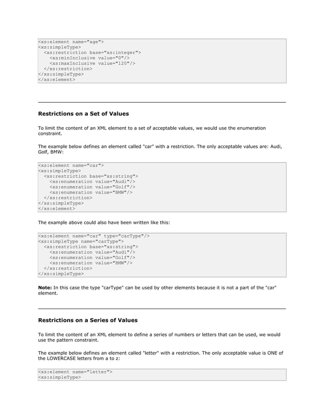 Introduction to xml schema | DOCX