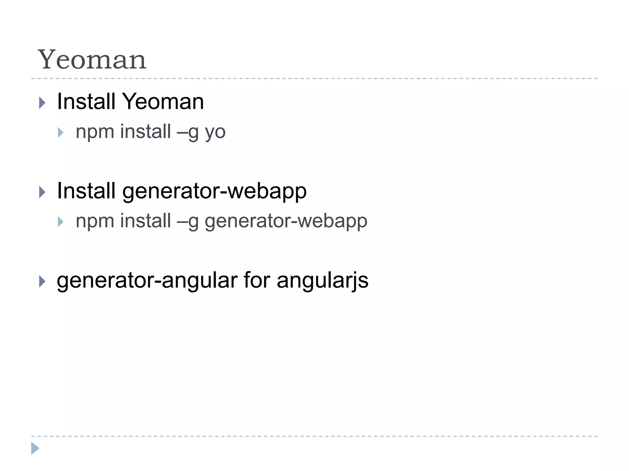 Introduction to yeoman ppt free download