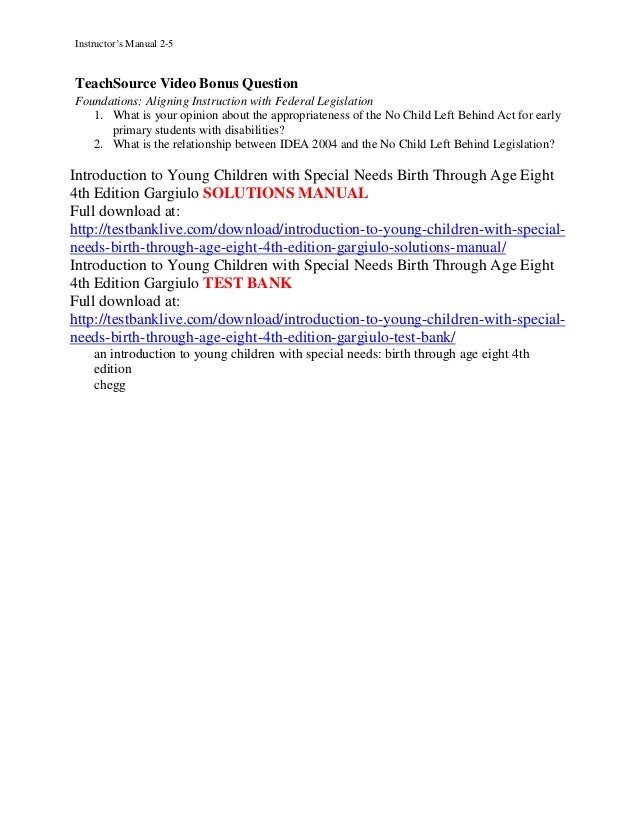 Introduction To Young Children With Special Needs Birth Through Age E