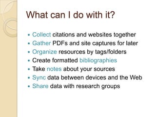 Introduction to Zotero | PPTX