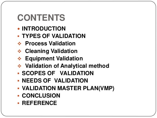 Introduction to Validation Study
