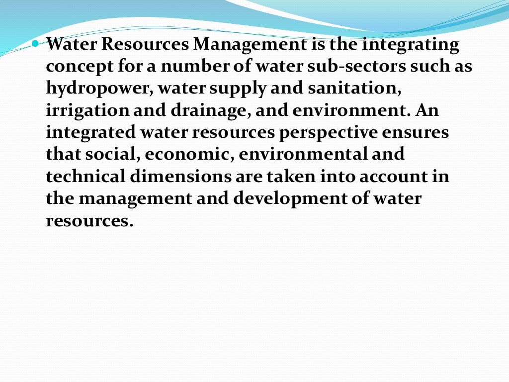Introduction to Water Resource Management