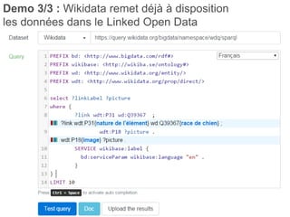 Demo 3/3 : Wikidata remet déjà à disposition
les données dans le Linked Open Data
 